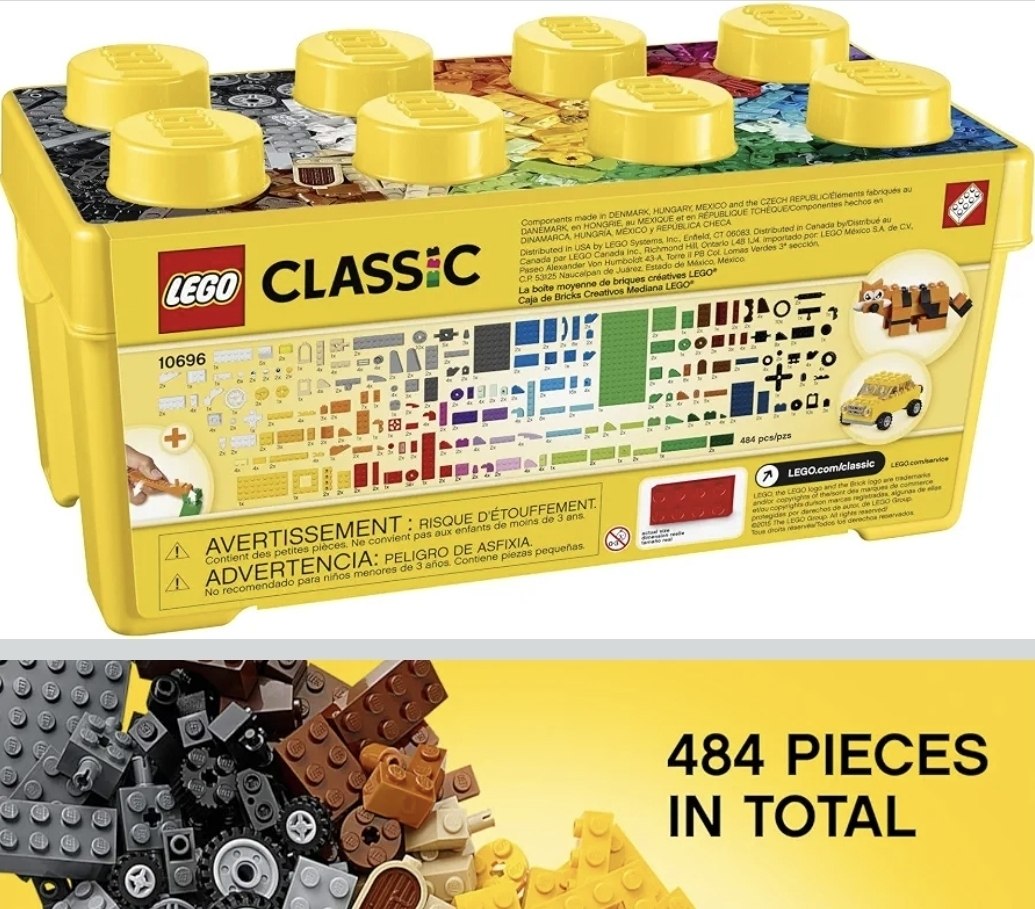 LEGO Classic - Caixa Média de Peças Criativas 484 peças.