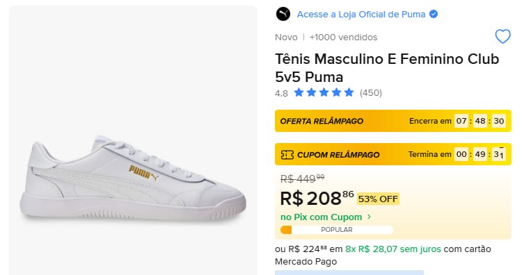 Tênis Puma Club 5v5 Masculino e Feminino
