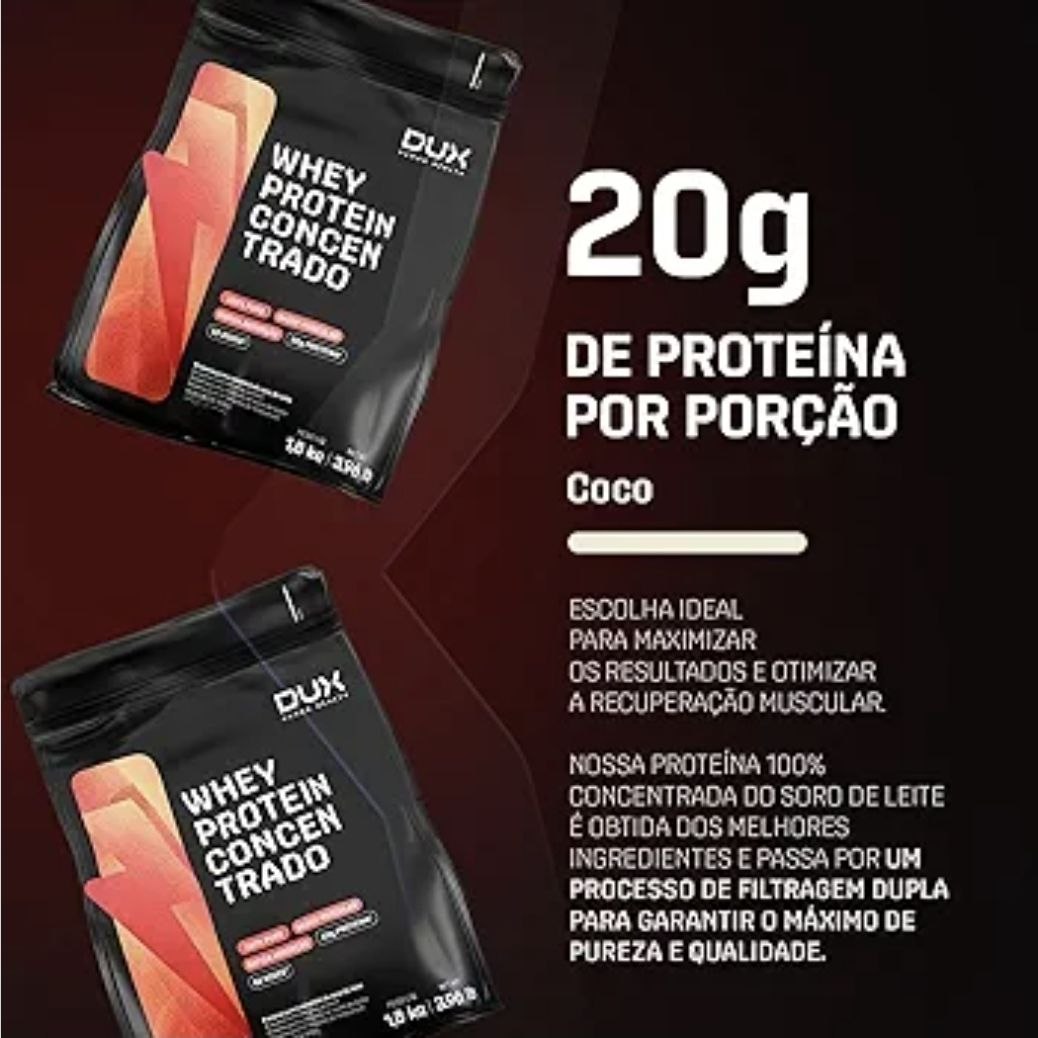 Whey Protein Concentrado Coco Refil 1.8kg Dux Human Health