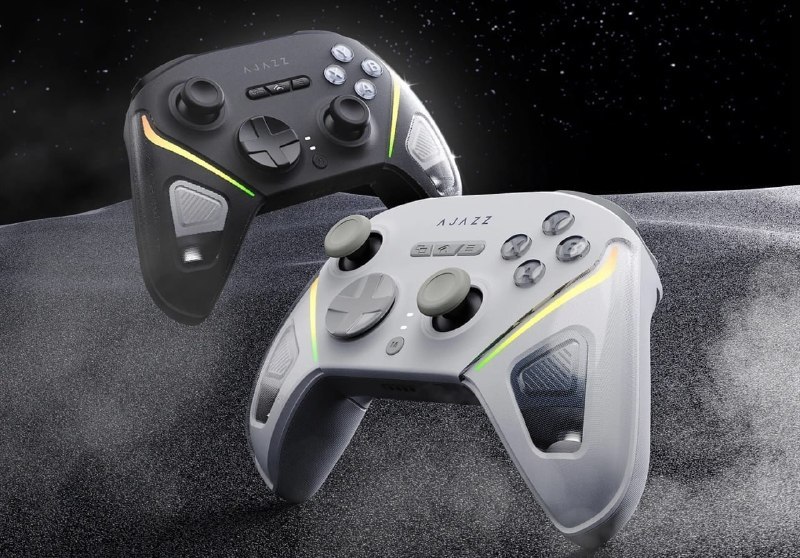 Controle sem fio Ajazz GP100 Hall Effect com botões programáveis e iluminação RGB