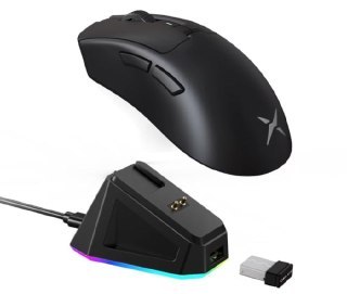 Mouse gamer Delux M900 Pro com sensor Paw3395, 6 botões programáveis e dock de carregamento sem fio