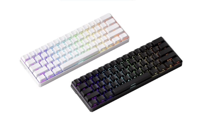 Teclado magnético Akko Fun60 Pro HE com iluminação RGB e design compacto