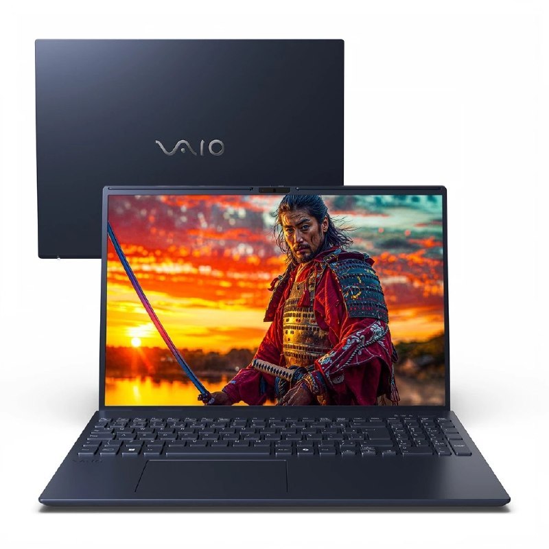 Notebook Vaio FE 16 com tela de 16 polegadas e design moderno em tom azul