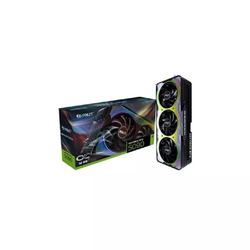 Placa de vídeo NVIDIA GeForce RTX 5090 32GB da Palit com design GAMEROCK OC e dissipador avançado