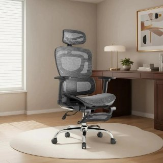 Cadeira ergonômica BT07/WT07 com design moderno, encosto alto, apoio lombar e estrutura reforçada para suporte de até 200kg