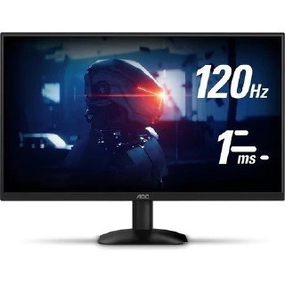 Monitor Gamer AOC 27B35h/58 de 27 polegadas com tela Full HD, taxa de atualização de 120Hz e tempo de resposta de 1ms, exibindo imagem de um personagem de jogo em destaque.