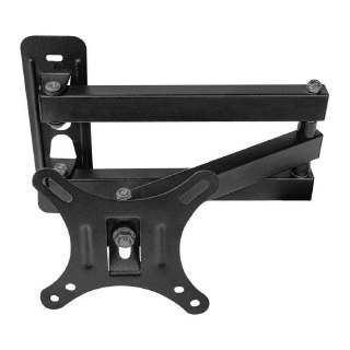 Suporte de parede preto Zinnia para monitor ou TV de 14 a 27 polegadas, com estrutura metálica e ajuste de altura