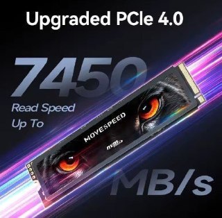 SSD NVMe M.2 PCIe 4.0x4 Movespeed 7450 MB/s