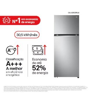 Geladeira LG Frost Free Inverter 395L Duplex com design Inox Look, porta com prateleiras organizadoras e display de controle na parte superior