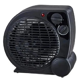 Aquecedor Elétrico 110V Portátil AQ04 da Mimo Style na cor preta, com design compacto e botões de controle frontal