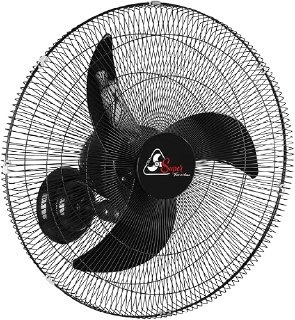 Ventilador de parede Venti-Delta Oscilante Super 65 cm na cor preta, com grade frontal e controle de velocidade