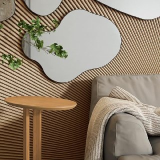 Painel decorativo orgânico com acabamento espelhado da marca Dalla Costa, ideal para ambientes residenciais ou comerciais