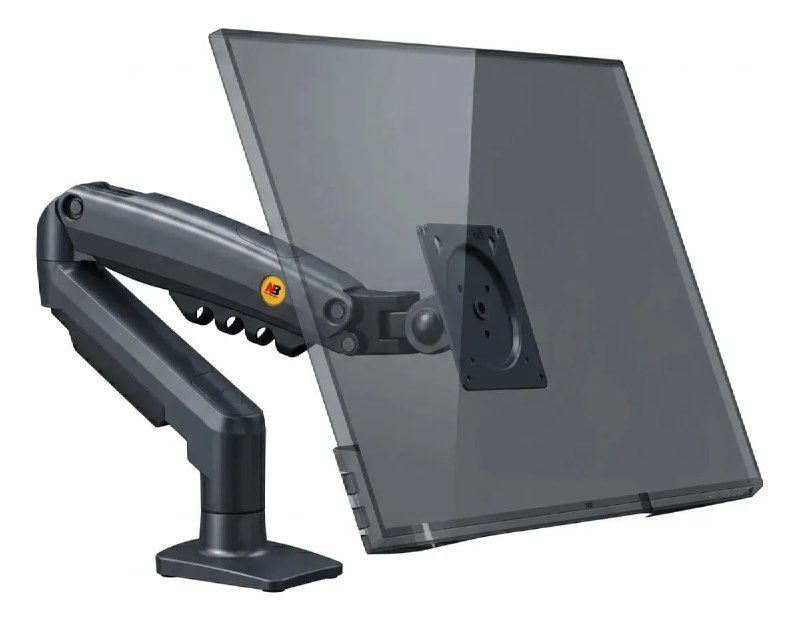 Suporte de mesa preto NB F80 para TV ou monitor de 17 a 30 polegadas, com base estável e ajuste de altura