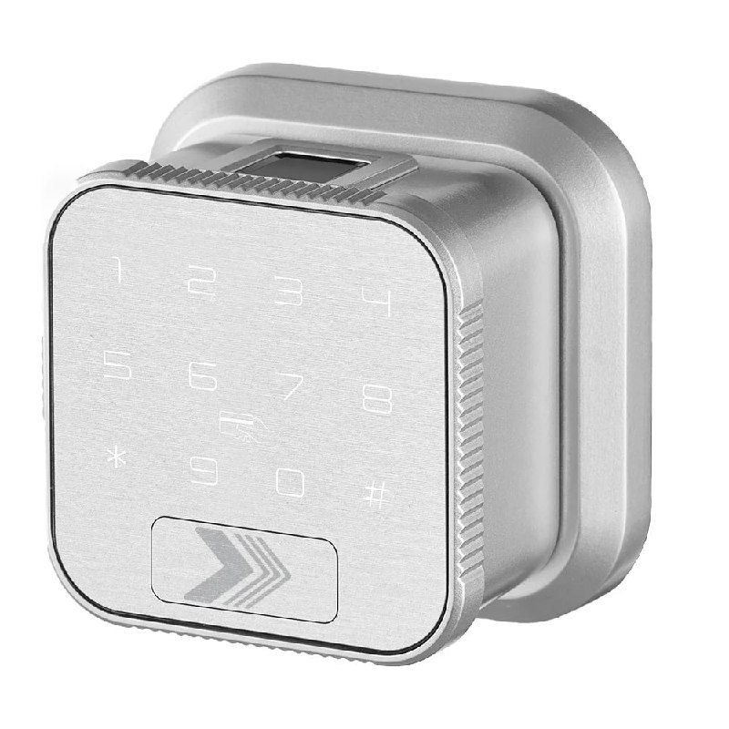 Fechadura digital KABUM! Smart Simple Access na cor preta, com tela sensível ao toque e leitor biométrico integrado