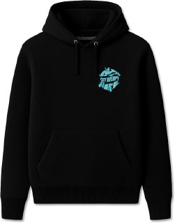 Suéter com capuz Butterfly Hoodie na cor preta, modelo unissex adulto, com estampa de borboleta nas costas.