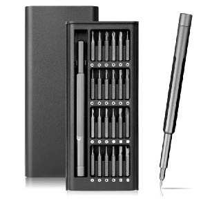 Kit Jogo Ferramenta Chave Magnética Precisão 24 Peças Pequenos Reparos Celular PC Notebook Óculos