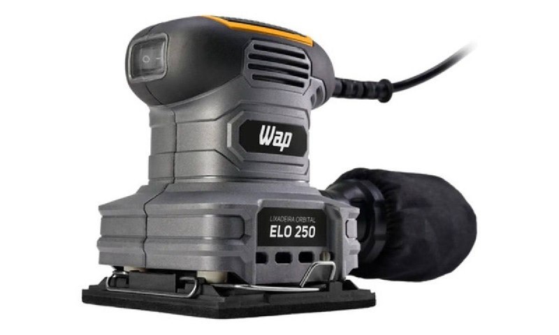 Lixadeira orbital Wap Elo 250 com coletor de pó acoplado, motor de 250W e base antideslizante
