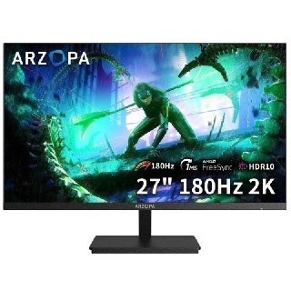 Monitor Gamer Arzopa M1rc 27 polegadas com tela 2K QHD, taxa de atualização de 180Hz e painel IPS