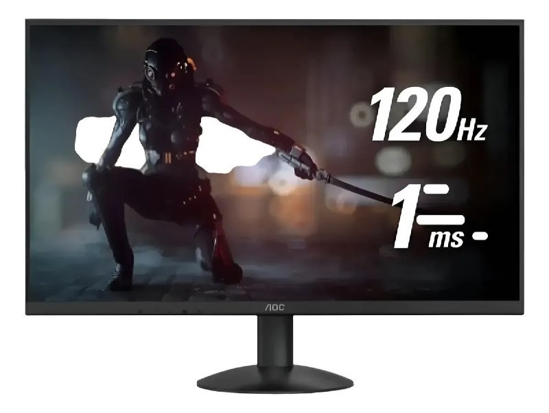Monitor AOC 27 polegadas Full HD com painel IPS, taxa de atualização de 120Hz e tempo de resposta de 1ms, ideal para jogos