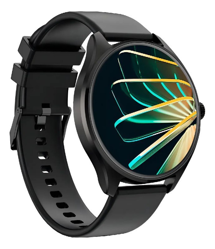 Smartwatch Multi M2r com tela AMOLED de 1,43 polegadas na cor preta e design moderno