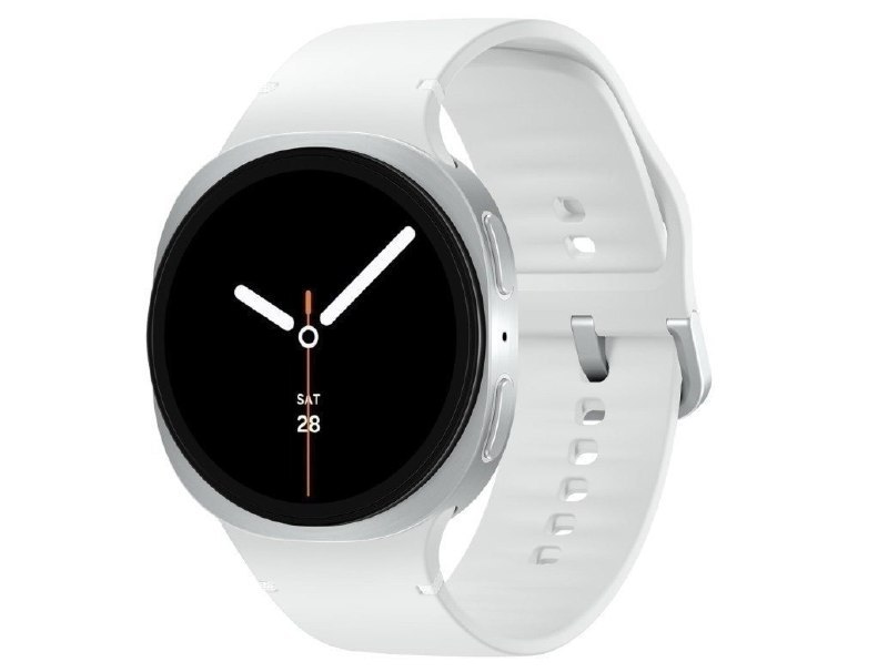 Smartwatch Samsung Galaxy Watch 8 40mm na cor prateada, com pulseira em aço inoxidável e tela circular preta