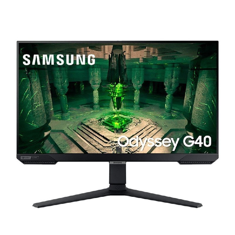 Monitor Gamer Samsung Odyssey G40 27 polegadas com tela FHD IPS, taxa de atualização de 240Hz e design verde