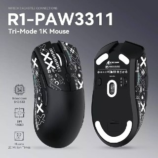 Mouse sem fio Attack Shark R1 PAW3311 Tri Mode