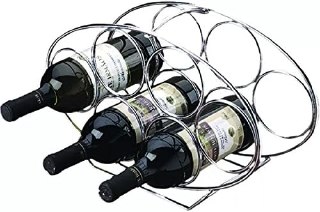Adega Tannat Schmitt Wine Cromado com capacidade para 6 garrafas de vinho, estrutura em aço inoxidável e detalhes cromados