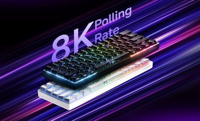 Teclado magnético Akko Fun60 Pro com iluminação RGB, layout 80% e teclas destacadas