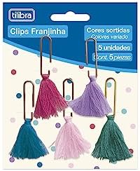 Clips Franjinha Tilibra 28mm com 5 unidades