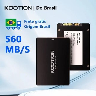 SSD Kootion SATA III 512GB com velocidade de até 560MB/s em cor preta