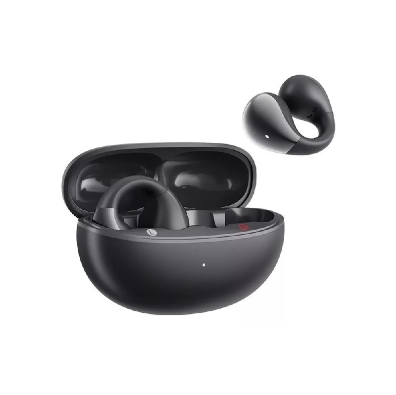 Fone de ouvido QCY Crossky C30 na cor preta, com design ergonômico e almofadas de ouvido