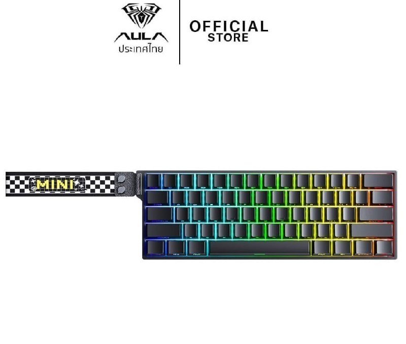 Teclado magnético sem fio Aula Mini60 Pro com iluminação RGB Tri-Mode e design compacto
