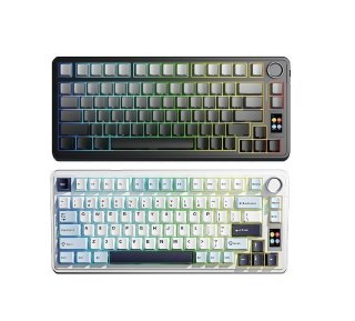 Teclado Mecanico Sem Fio Aula S75Pro 75% com iluminacao Rgb, tela Tft