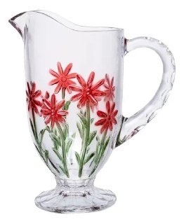 Jarra Wolff Red Flower em Cristal Ecologico 1,3 Litros