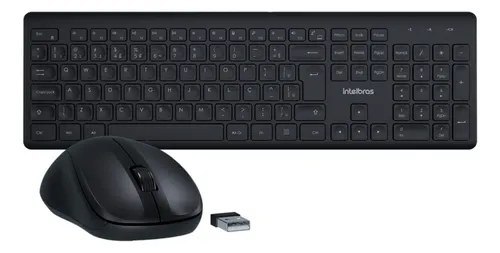 Kit Teclado e Mouse Sem Fio Intelbras Csi50 2.4GHz ABNT2 Preto