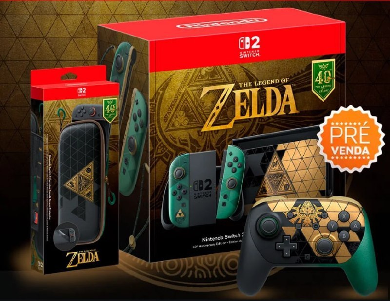Nintendo Switch 2 Edição Especial The Legend of Zelda 40 Anos