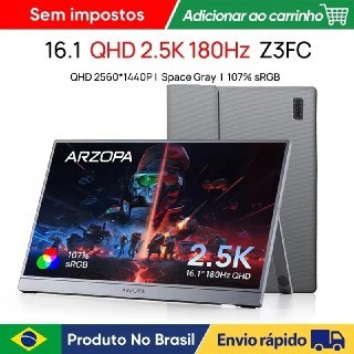 Monitor Portátil Arzopa 16.1' 2.5K 180Hz