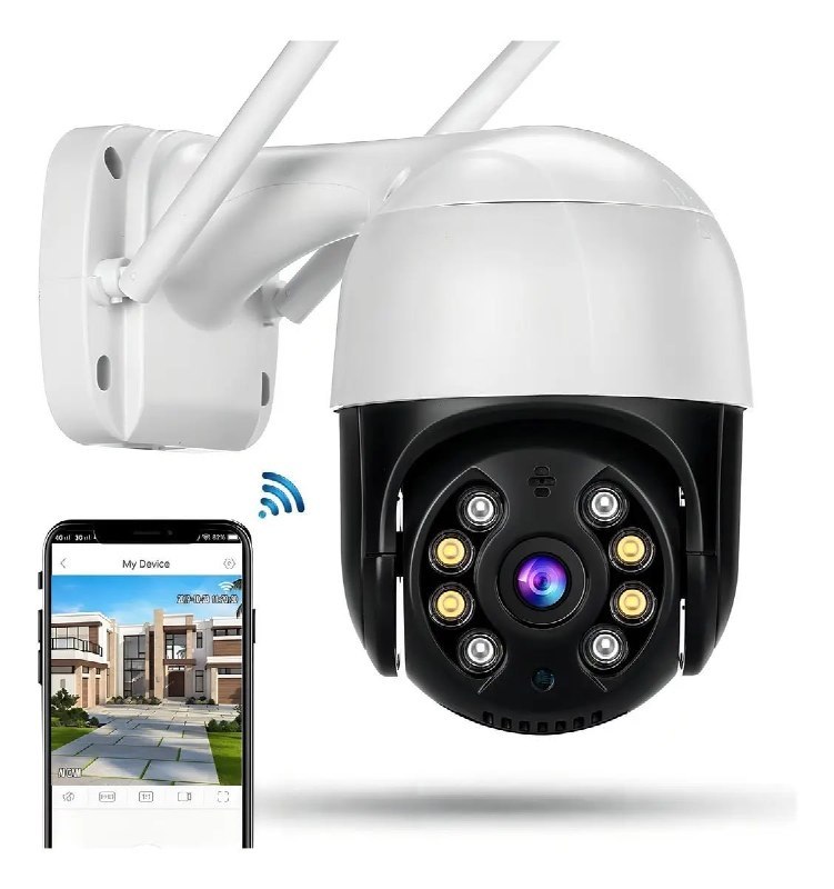Câmera de Segurança IP A8 Full HD Wi-Fi 360 Branco e Preto G.Eye