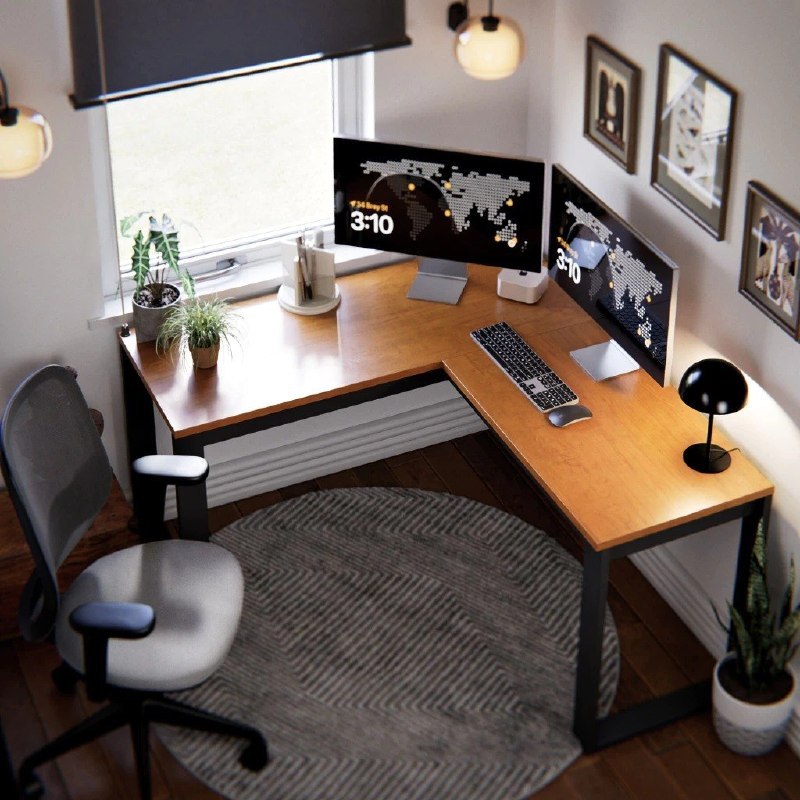 Escrivaninha De Escritório Home Office Berlim Em L Estilo Industrial