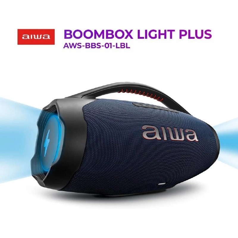 Caixa de Som Portátil Bluetooth Aiwa Boombox Light Plus Azul