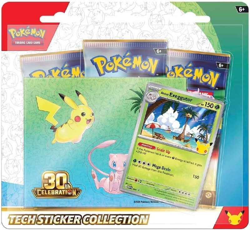 Pokémon TCG: Coleção de Stickers Alolan Exeggutor - Inglês