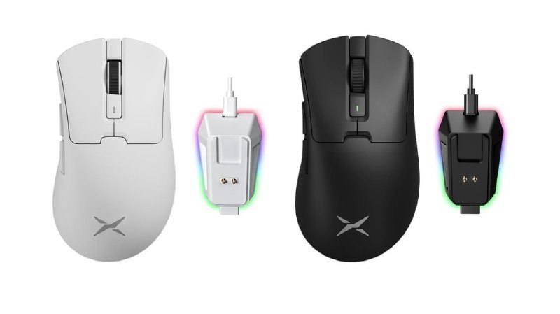 Mouse Delux M900 Pro, PAW3395, 8KHz, com Dock de Carregamento