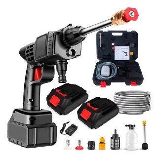 Lavadora Lava Jato Portátil Pressão 2 Baterias + Maleta Preto 127/220v 50 Hz X 60 Hz