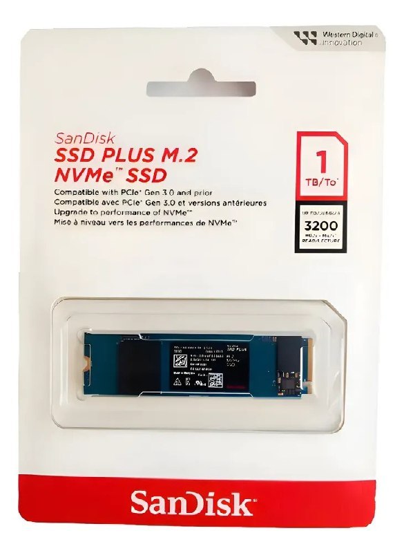 SSD M.2 NVMe 1TB Sandisk Plus 3200MBps
