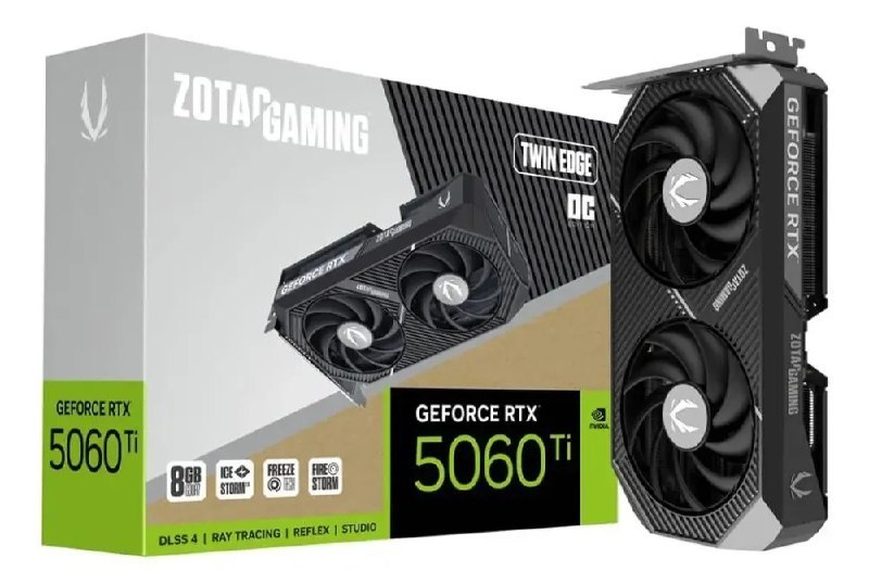 Placa De Video Zotac Rtx 5060 Ti, 8gb, Gddr7, 128-bit