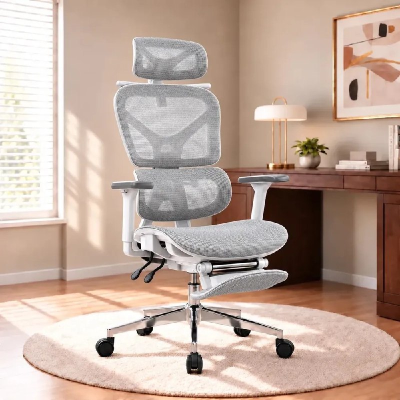 Cadeira de Escritório Presidente Sweet Studio Ergonômica Cinza