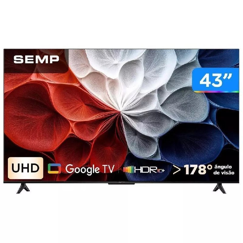 Smart Tv 43" Semp 4K Uhd Led 43S62 Google Tv 2025