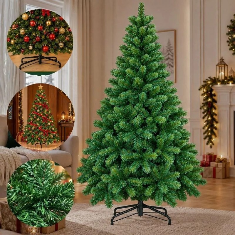 Árvore de Natal 2,10 m PVC 950 galhos