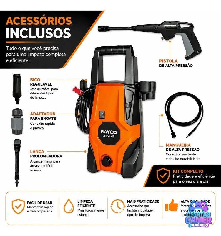 Lavadora de Alta Pressão Rayco Easywork 105 Bar